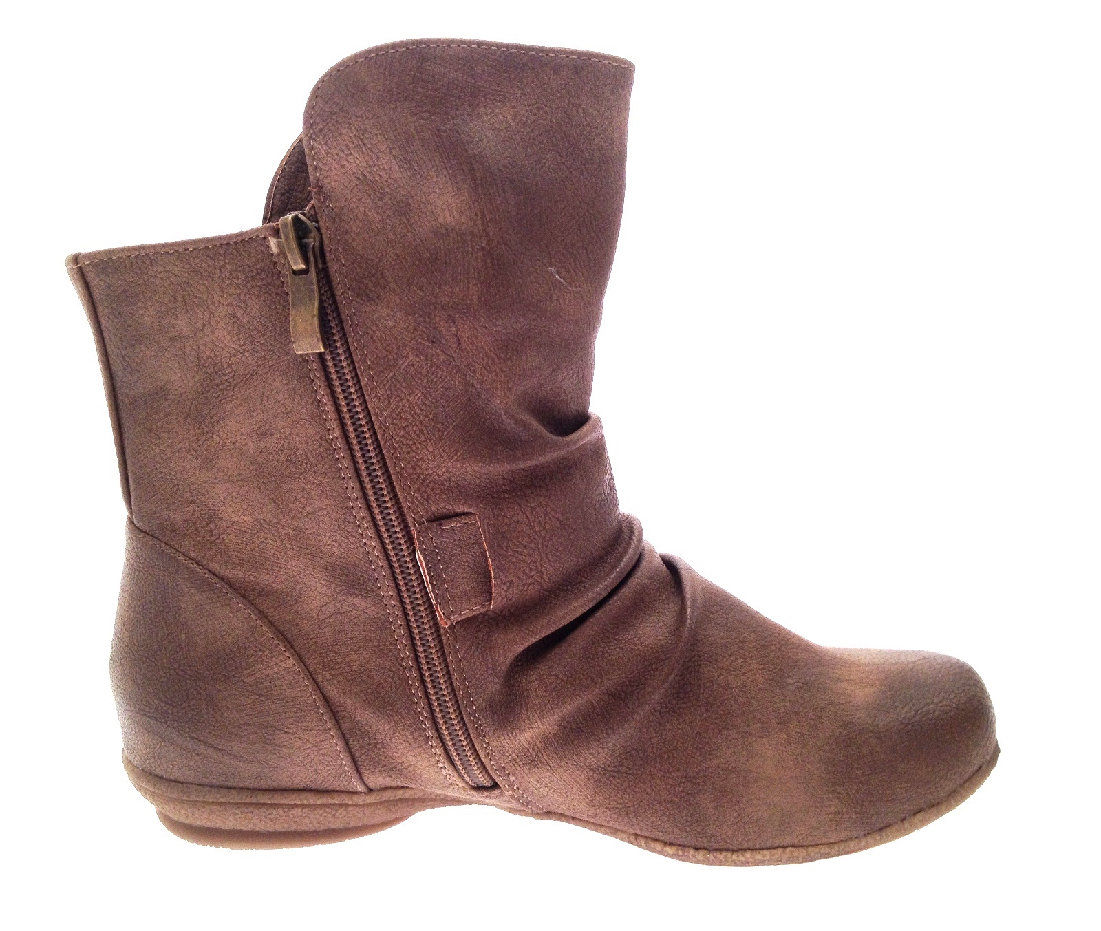 leather ruched ankle boots